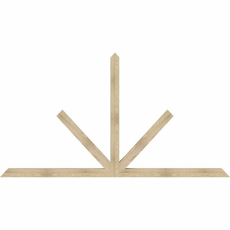 Ekena Millwork Saratoga Rough Sawn Timber Gable Bracket, Douglas Fir, 108"W x 58"H x 4"D x 4"F, 13/12 Pitch GBW108X58X0404SAR00RDF